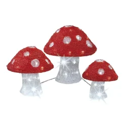 EMINZA Oggetti Decorativi E Illuminati-Set di 3 funghi luminosi 72 LED (23 cm)