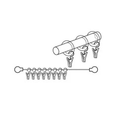 Set di 8 ganci con pinza Nero