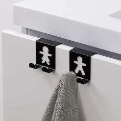 TENDANCE Contenitori Bagno-Set di 2 ganci metallo (H4,8 cm) Bonhommes