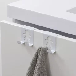 TENDANCE Contenitori Bagno-Set di 2 ganci metallo (H4,8 cm) Bonhommes