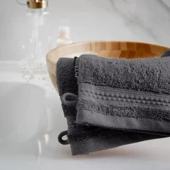 Set di 2 guanti da bagno cotone bio (15 x 21 cm) Méline Grigio tempesta