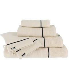 Set di 2 guanti da bagno cotone nido d'ape (15 x 21 cm) Japandi Beige