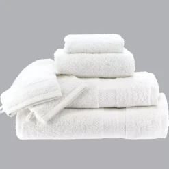 Set di 2 guanti da bagno in cotone (15 x 21 cm) Timeless Bianco