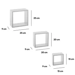 ATMOSPHERA Mensole-Set di 3 mensole Cube Modello piccolo