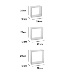ATMOSPHERA Mensole-Set di 3 mensole Cube Modello grande