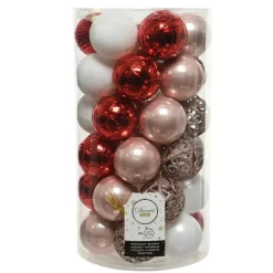 KAEMINGK Palline Di Natale-Set di 37 palline di Natale Alpine Rosso