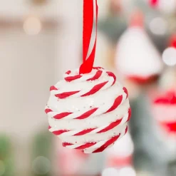 JJA Palline Di Natale-Set di 22 Palline di natale assortite a righe Fantasia e Bianco