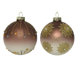 KAEMINGK Palline Di Natale-Set di 3 palline di Natale di vetro (D80 mm) Musc