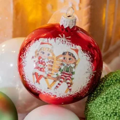 KAEMINGK Palline Di Natale-Set di 6 palline di Natale di vetro (D80 mm) Chérubins