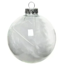 KAEMINGK Palline Di Natale-Set di 4 palline di Natale di vetro (D70 mm) Piume