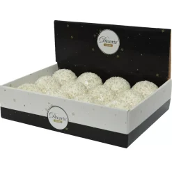 KAEMINGK Palline Di Natale-Set di 12 palline di Natale (D80 mm) Altesse perlata Bianco Lana