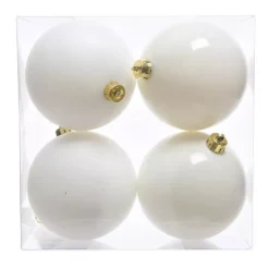 KAEMINGK Palline Di Natale-Set di 4 palline di Natale (D100 mm) Aravis Bianco lana