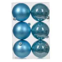 KAEMINGK Palline Di Natale-Set di 6 palline di Natale (D80 mm) Aravis Blu brillante
