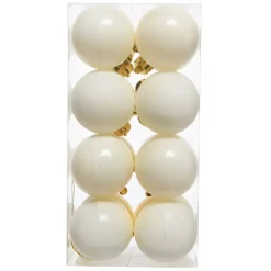 KAEMINGK Palline Di Natale-Set di 16 palline di Natale (D40 mm) Aravis Bianco lana