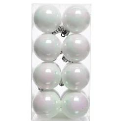 KAEMINGK Palline Di Natale-Set di 16 palline di Natale (D40 mm) Aravis Bianco iridescente