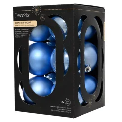 KAEMINGK Palline Di Natale-Set di 12 palline di Natale (D60 mm) Aravis Blu cielo