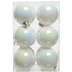 KAEMINGK Palline Di Natale-Set di 12 palline di Natale (D60 mm) Aravis Bianco iridescente