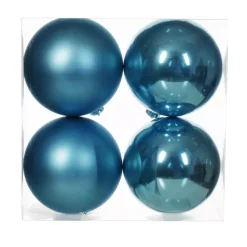KAEMINGK Palline Di Natale-Set di 4 palline di Natale (D100 mm) Aravis Blu brillante
