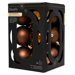 KAEMINGK Palline Di Natale-Set di 12 palline di Natale (D60 mm) Aravis Marrone