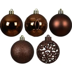 EMINZA Palline Di Natale-Set di 35 palline di Natale (D60 mm) Aravis Marrone