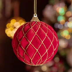 KAEMINGK Palline Di Natale-Set di 12 palline di Natale (D80 mm) Buckingham e oro