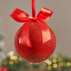 JJA Palline Di Natale-Set di 14 Palline di natale (D150 mm) Glitterate e con Fiocco