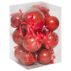 JJA Palline Di Natale-Set di 14 Palline di natale (D150 mm) Glitterate e con Fiocco