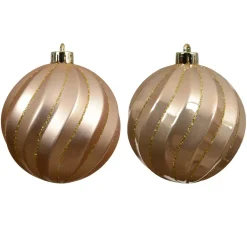 KAEMINGK Palline Di Natale-Set di 6 palline di Natale (D80 mm) Glam chic Pesca