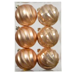 KAEMINGK Palline Di Natale-Set di 6 palline di Natale (D80 mm) Glam chic Pesca