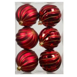 KAEMINGK Palline Di Natale-Set di 6 palline di Natale (D80 mm) Glam chic con glitter oro