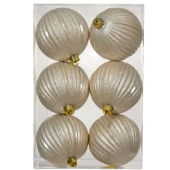 KAEMINGK Palline Di Natale-Set di 6 palline di Natale (D80 mm) Glitter