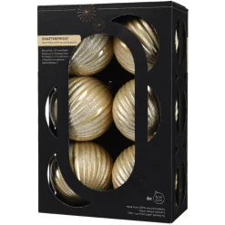 KAEMINGK Palline Di Natale-Set di 6 palline di Natale (D80 mm) Glitter
