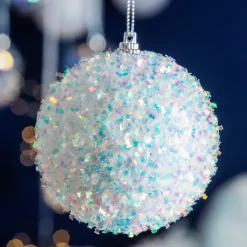KAEMINGK Palline Di Natale-Set di 12 palline di Natale (D80 mm) glitter iridescente