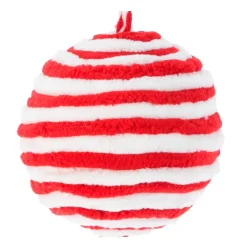 KOOPMAN Palline Di Natale-Set di 2 palline di Natale (D120 mm) Lana a righe e bianco