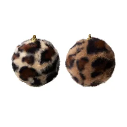 KOOPMAN Palline Di Natale-Set di 12 palline di Natale (D80 mm) Leopard Beige e