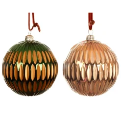 KAEMINGK Palline Di Natale-Set di 12 palline di Natale (D80 mm) Lusso RetrÃ² e verde abete
