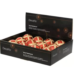 KAEMINGK Palline Di Natale-Set di 12 palline di Natale (D80 mm) Marilyn con glitter oro