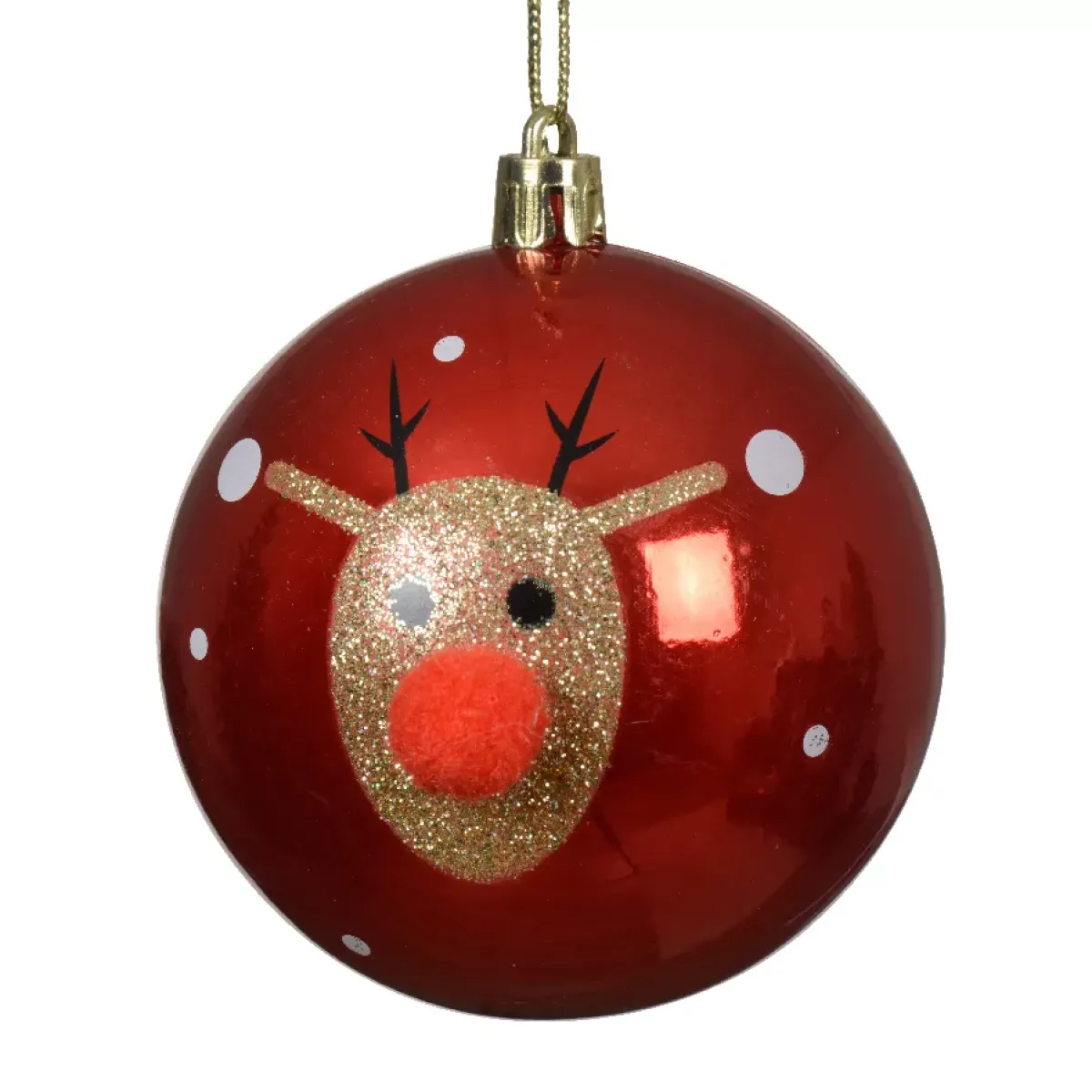 KAEMINGK Palline Di Natale-Set di 12 Palline di Natale (D80 mm) Renna Clown con glitter e oro