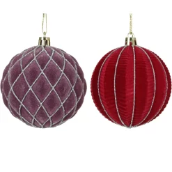 KAEMINGK Palline Di Natale-Set di 12 palline di Natale (D80 mm) Renaissance Fico e rosso