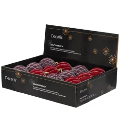 KAEMINGK Palline Di Natale-Set di 12 palline di Natale (D80 mm) Renaissance Fico e rosso
