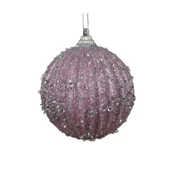 KAEMINGK Palline Di Natale-Set di 12 palline di Natale (D80 mm) Strass luccicanti Lilla