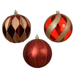 KAEMINGK Palline Di Natale-Set di 12 palline di Natale (D100 mm) Venezia con glitter oro