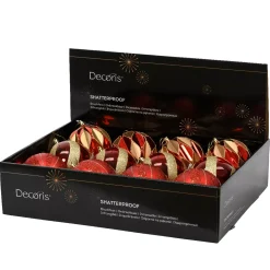 KAEMINGK Palline Di Natale-Set di 12 palline di Natale (D100 mm) Venezia con glitter oro