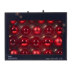 KAEMINGK Palline Di Natale-Set di 21 palline di Natale in vetro assortite Cristallo