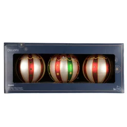 KAEMINGK Palline Di Natale-Set di 3 palline di Natale in vetro (D80 mm) Sweet Circus