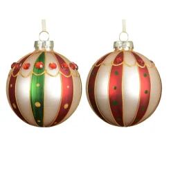 KAEMINGK Palline Di Natale-Set di 3 palline di Natale in vetro (D80 mm) Sweet Circus