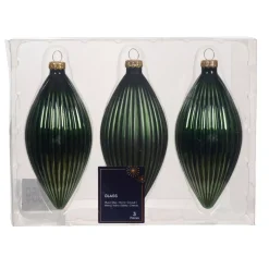 KAEMINGK Palline Di Natale-Set di 3 palline di Natale in vetro (D60 mm) Goccia preziosa