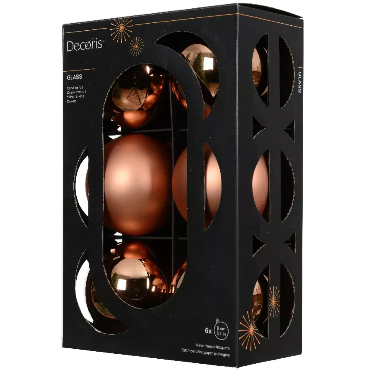 KAEMINGK Palline Di Natale-Set di 6 Palline di Natale in vetro (D80 mm) Boreale