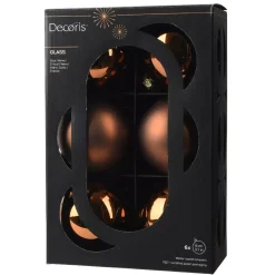 KAEMINGK Palline Di Natale-Set di 6 palline di Natale in vetro (D80 mm) Boreale Marrone