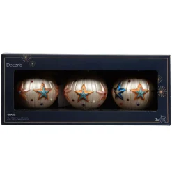 KAEMINGK Palline Di Natale-Set di 3 palline di Natale in vetro (D80 mm) Circo stellato